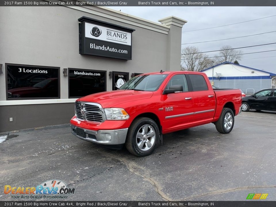 2017 Ram 1500 Big Horn Crew Cab 4x4 Bright Red / Black/Diesel Gray Photo #2