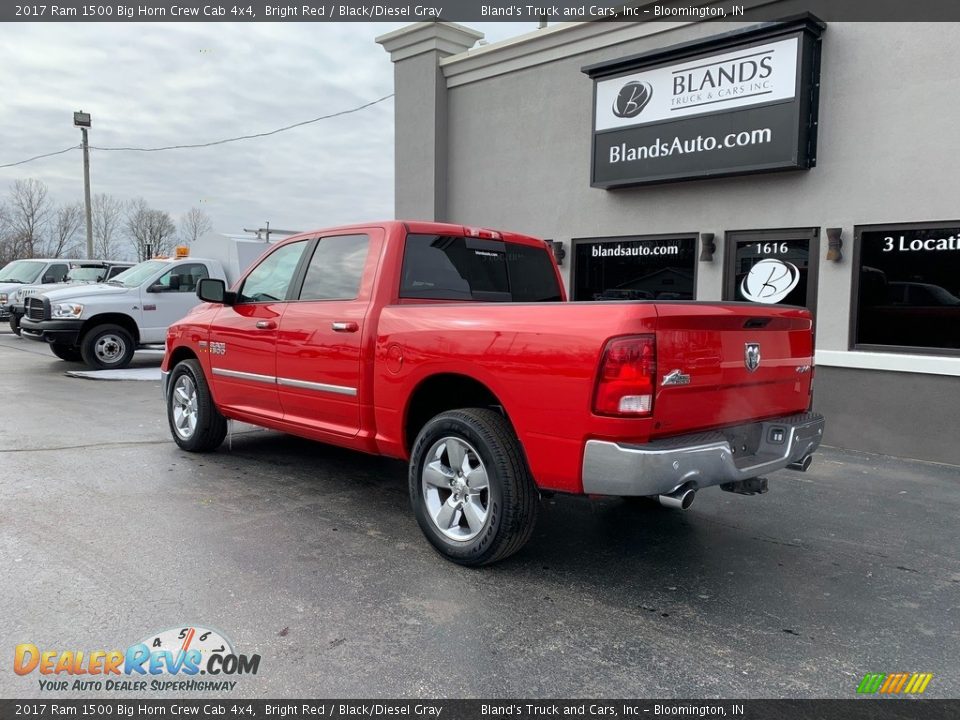 2017 Ram 1500 Big Horn Crew Cab 4x4 Bright Red / Black/Diesel Gray Photo #3