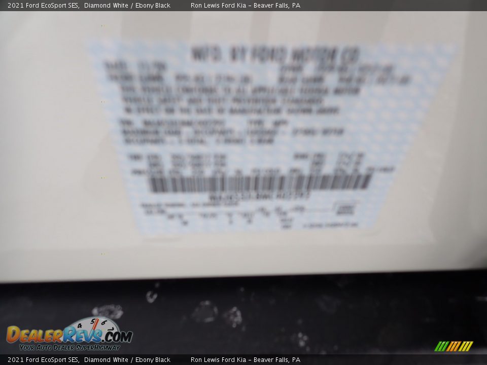 2021 Ford EcoSport SES Diamond White / Ebony Black Photo #16