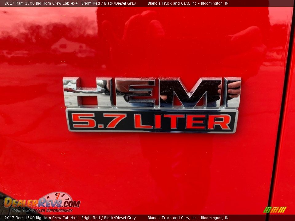 2017 Ram 1500 Big Horn Crew Cab 4x4 Bright Red / Black/Diesel Gray Photo #16