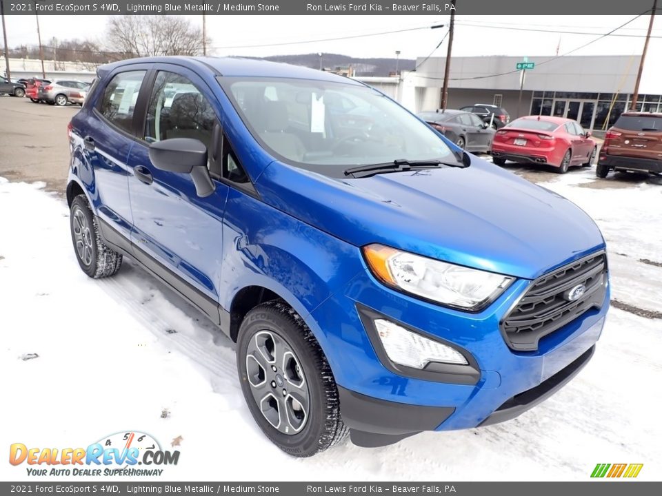 2021 Ford EcoSport S 4WD Lightning Blue Metallic / Medium Stone Photo #3