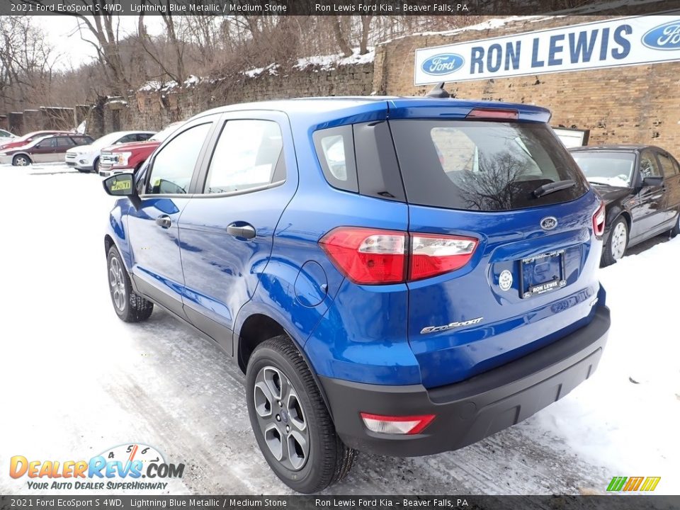 2021 Ford EcoSport S 4WD Lightning Blue Metallic / Medium Stone Photo #7