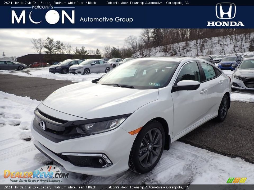 2021 Honda Civic EX-L Sedan Platinum White Pearl / Black Photo #1