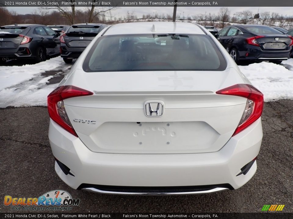 2021 Honda Civic EX-L Sedan Platinum White Pearl / Black Photo #3