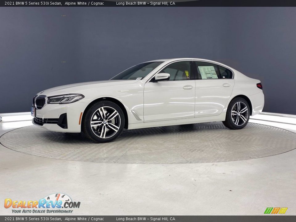 2021 BMW 5 Series 530i Sedan Alpine White / Cognac Photo #6