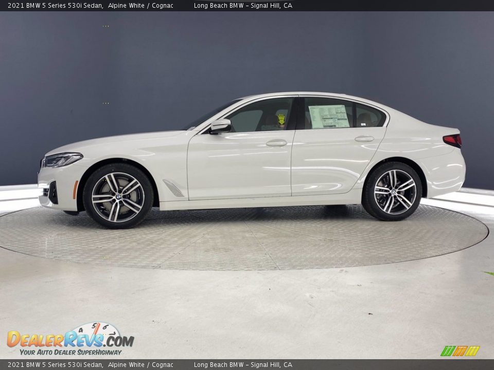 2021 BMW 5 Series 530i Sedan Alpine White / Cognac Photo #7