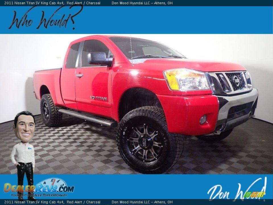 2011 Nissan Titan SV King Cab 4x4 Red Alert / Charcoal Photo #1