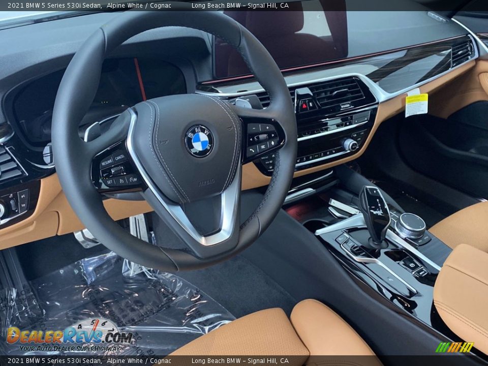 2021 BMW 5 Series 530i Sedan Alpine White / Cognac Photo #14