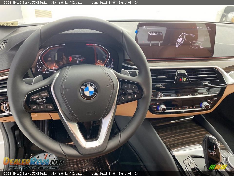 2021 BMW 5 Series 530i Sedan Alpine White / Cognac Photo #2