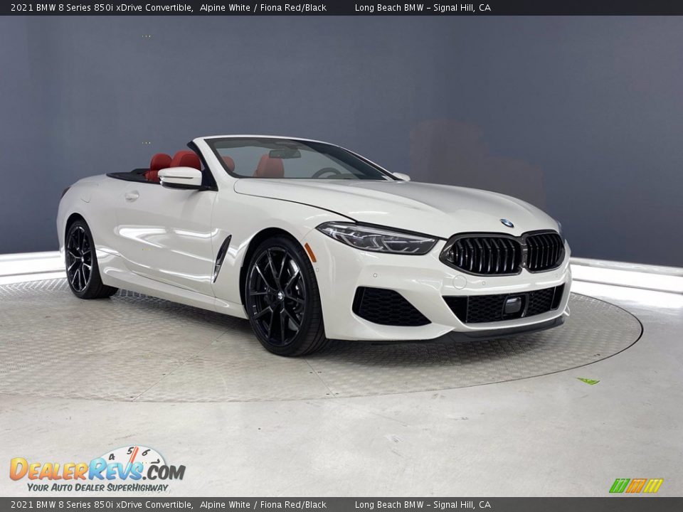 2021 BMW 8 Series 850i xDrive Convertible Alpine White / Fiona Red/Black Photo #1