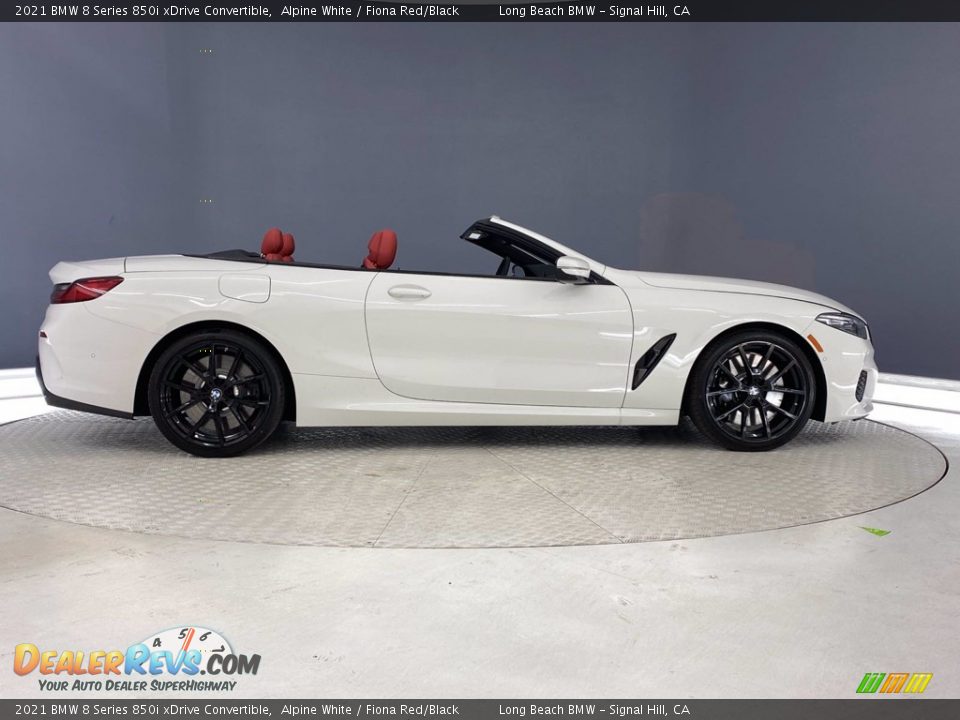 2021 BMW 8 Series 850i xDrive Convertible Alpine White / Fiona Red/Black Photo #12