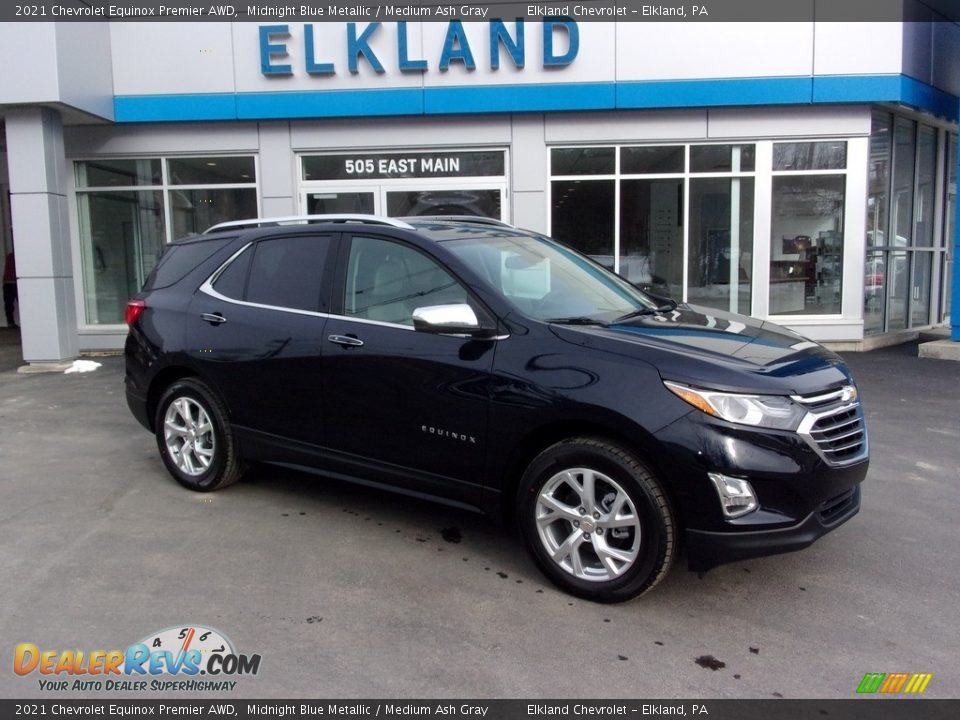 2021 Chevrolet Equinox Premier AWD Midnight Blue Metallic / Medium Ash Gray Photo #1