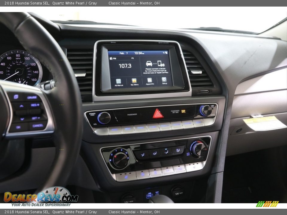 2018 Hyundai Sonata SEL Quartz White Pearl / Gray Photo #9