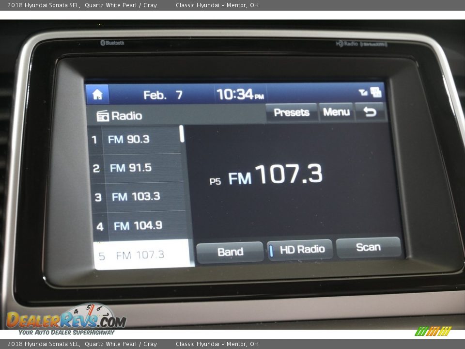 2018 Hyundai Sonata SEL Quartz White Pearl / Gray Photo #10