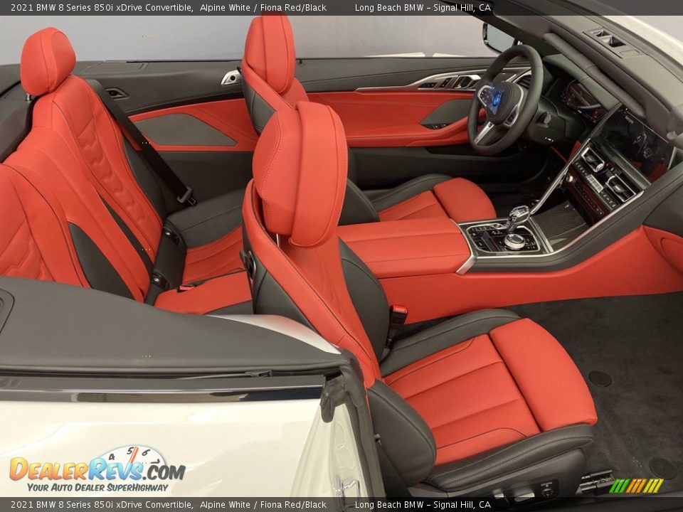 2021 BMW 8 Series 850i xDrive Convertible Alpine White / Fiona Red/Black Photo #23