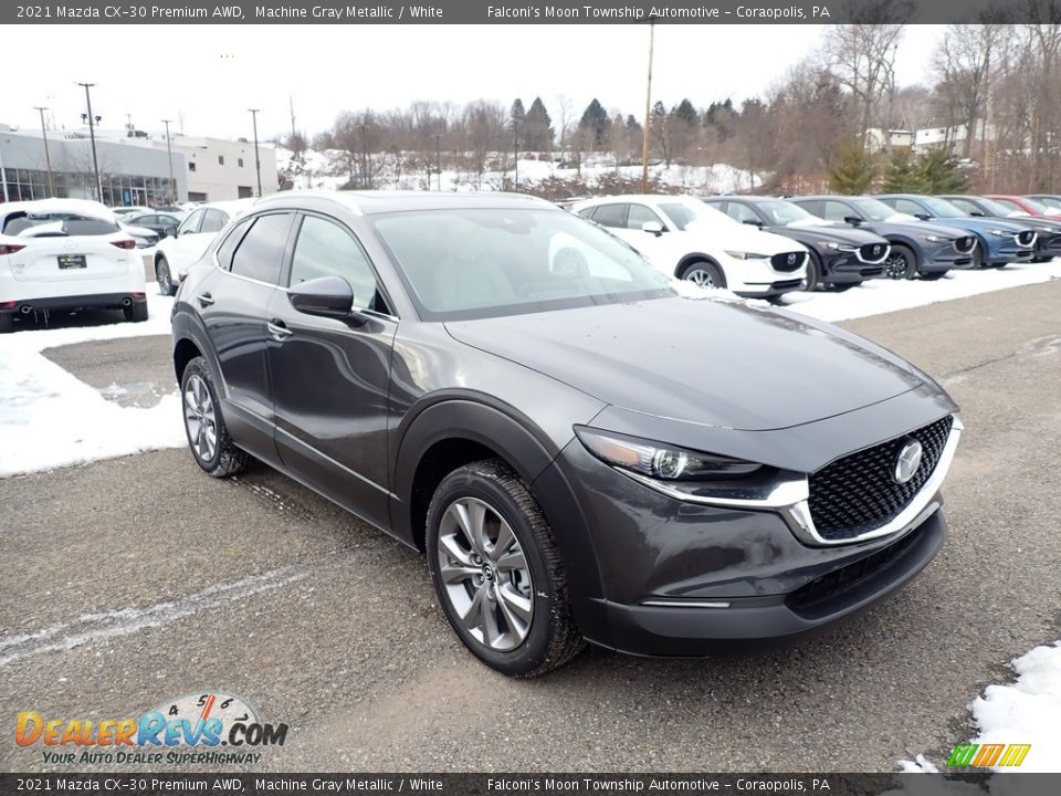 2021 Mazda CX-30 Premium AWD Machine Gray Metallic / White Photo #3