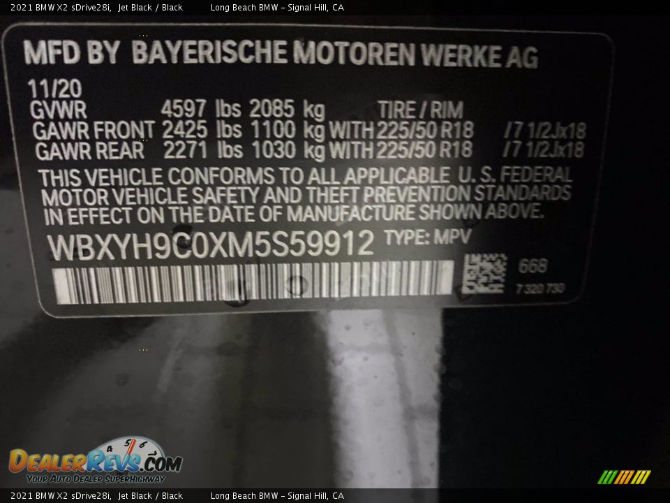 2021 BMW X2 sDrive28i Jet Black / Black Photo #32
