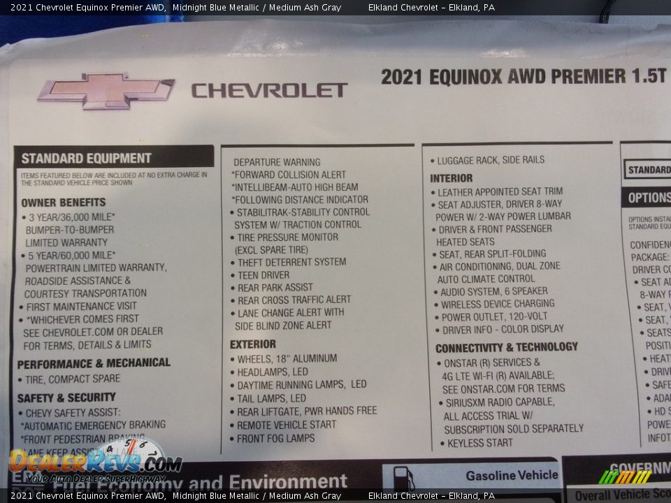 2021 Chevrolet Equinox Premier AWD Midnight Blue Metallic / Medium Ash Gray Photo #33