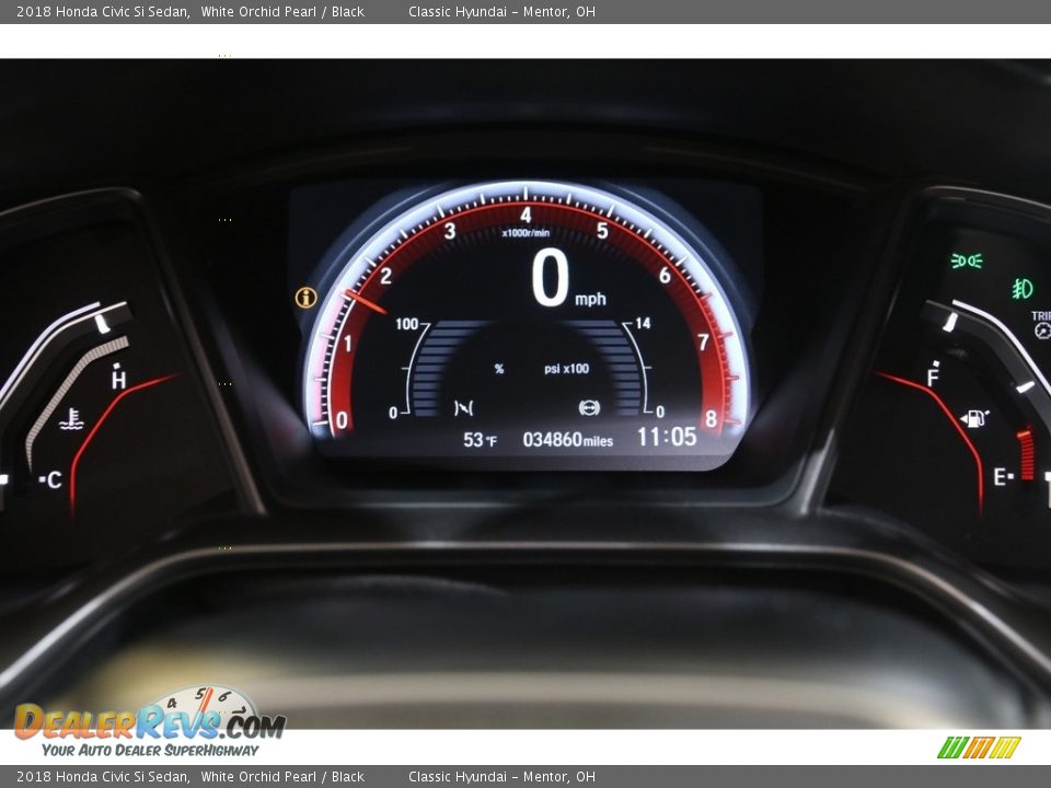 2018 Honda Civic Si Sedan White Orchid Pearl / Black Photo #8