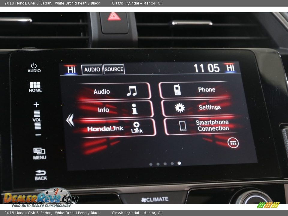 2018 Honda Civic Si Sedan White Orchid Pearl / Black Photo #10
