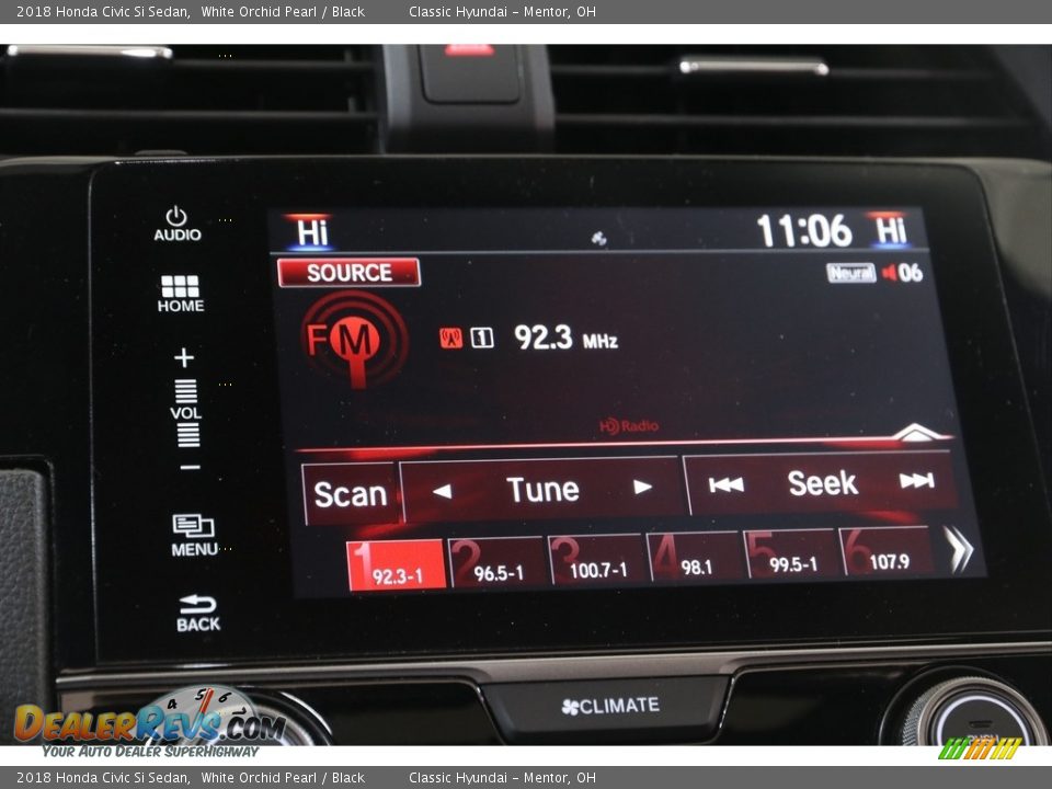 2018 Honda Civic Si Sedan White Orchid Pearl / Black Photo #11