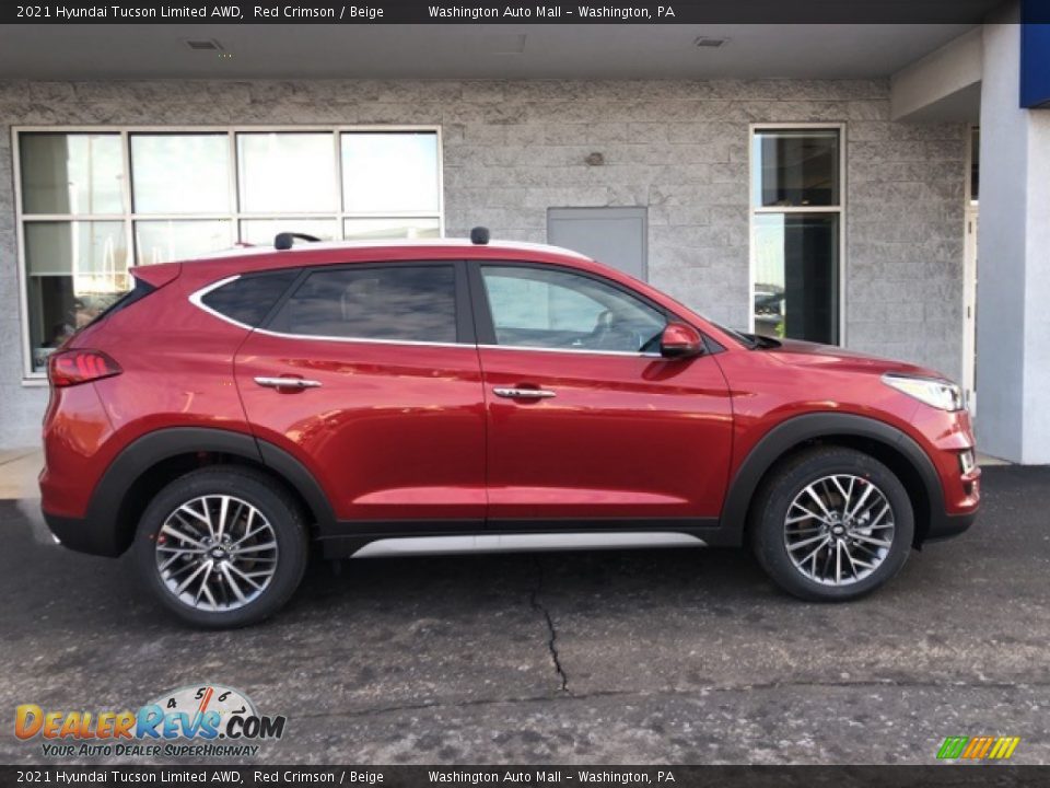 2021 Hyundai Tucson Limited AWD Red Crimson / Beige Photo #2