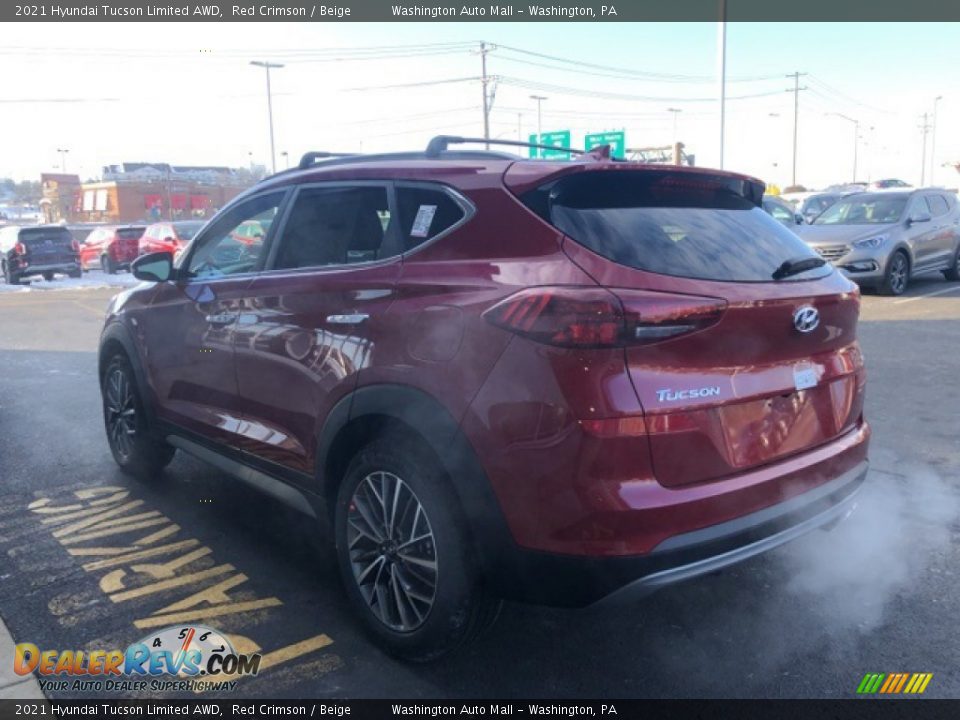 2021 Hyundai Tucson Limited AWD Red Crimson / Beige Photo #3