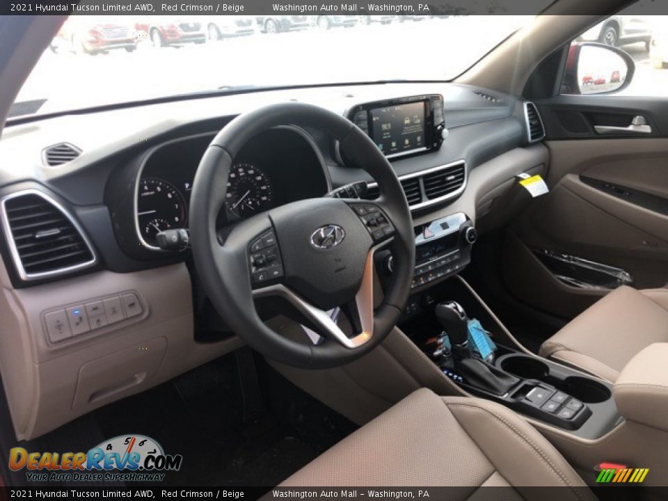 2021 Hyundai Tucson Limited AWD Red Crimson / Beige Photo #4