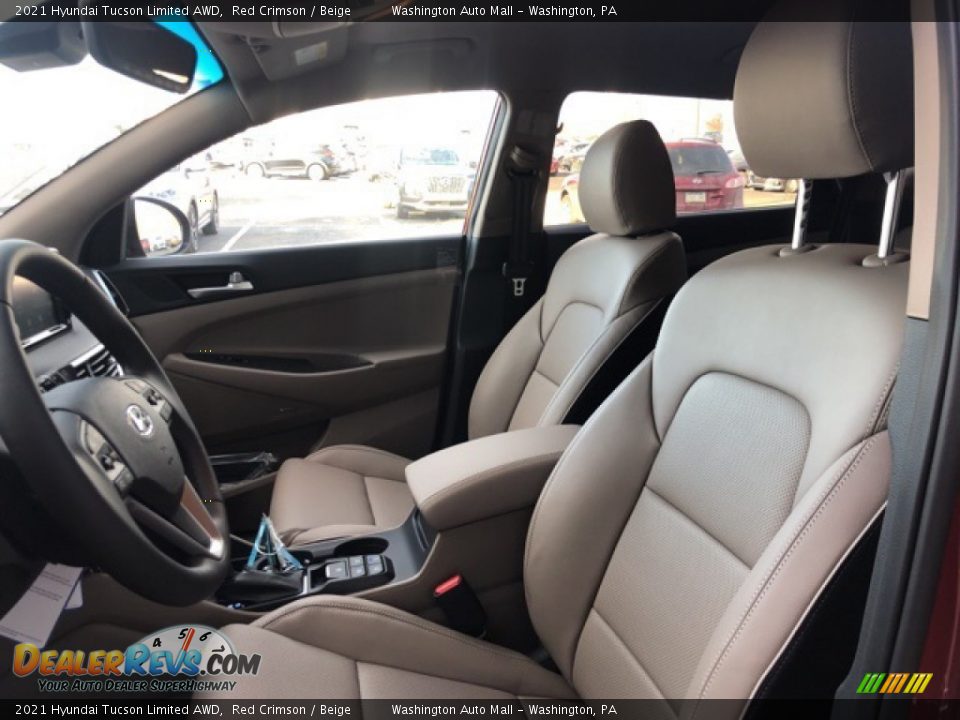 2021 Hyundai Tucson Limited AWD Red Crimson / Beige Photo #13