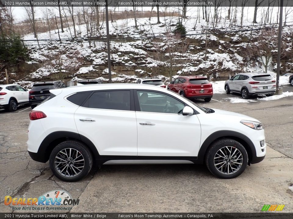 2021 Hyundai Tucson Limited AWD Winter White / Beige Photo #1