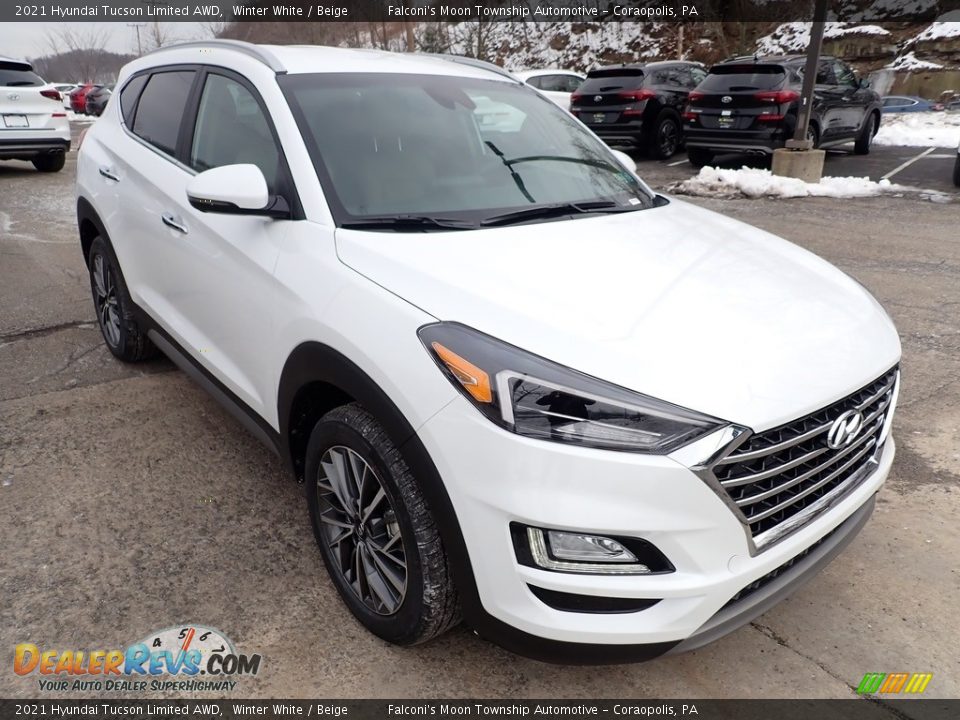 2021 Hyundai Tucson Limited AWD Winter White / Beige Photo #3