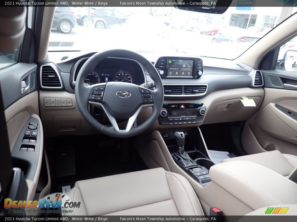 2021 Hyundai Tucson Limited AWD Winter White / Beige Photo #8