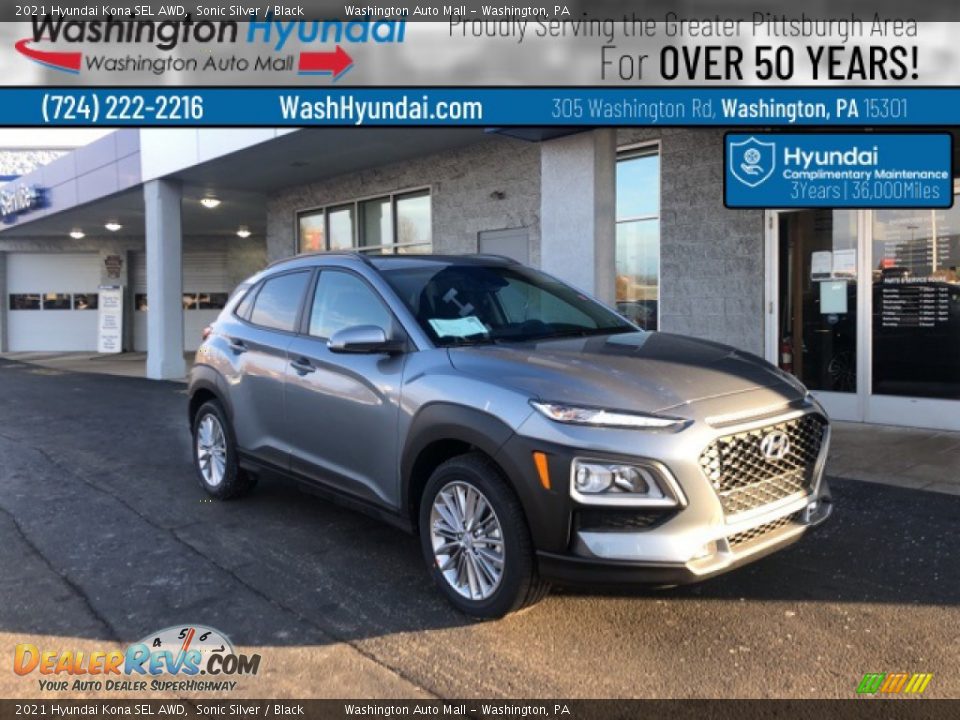 2021 Hyundai Kona SEL AWD Sonic Silver / Black Photo #1