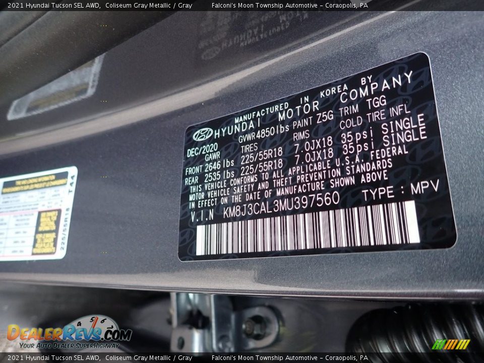 2021 Hyundai Tucson SEL AWD Coliseum Gray Metallic / Gray Photo #12