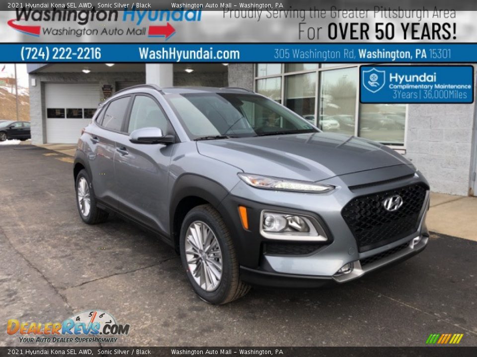 2021 Hyundai Kona SEL AWD Sonic Silver / Black Photo #1