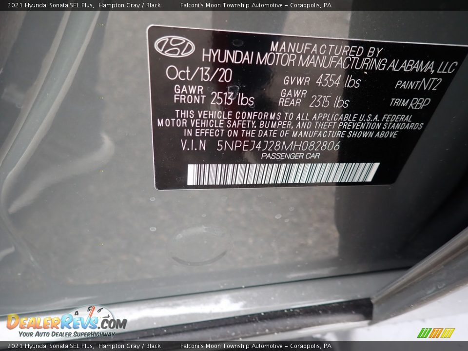 2021 Hyundai Sonata SEL Plus Hampton Gray / Black Photo #11