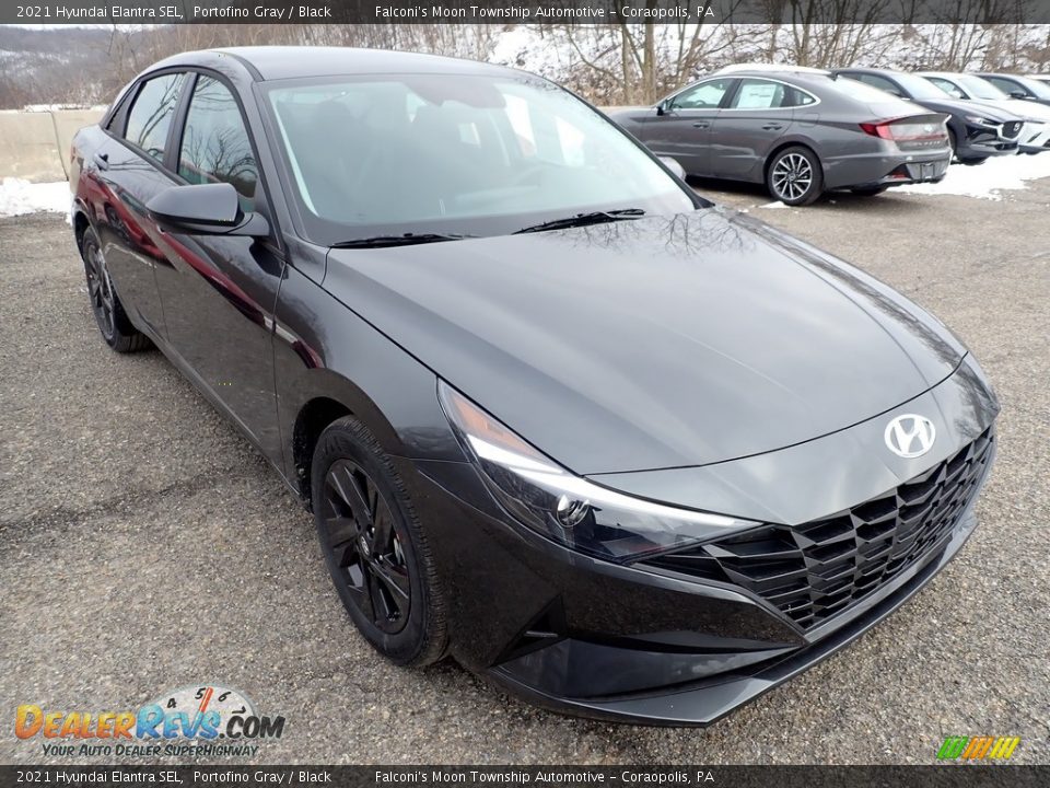 2021 Hyundai Elantra SEL Portofino Gray / Black Photo #3