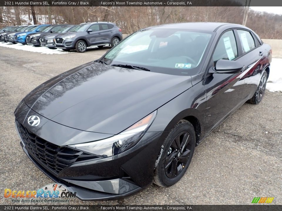 2021 Hyundai Elantra SEL Portofino Gray / Black Photo #4