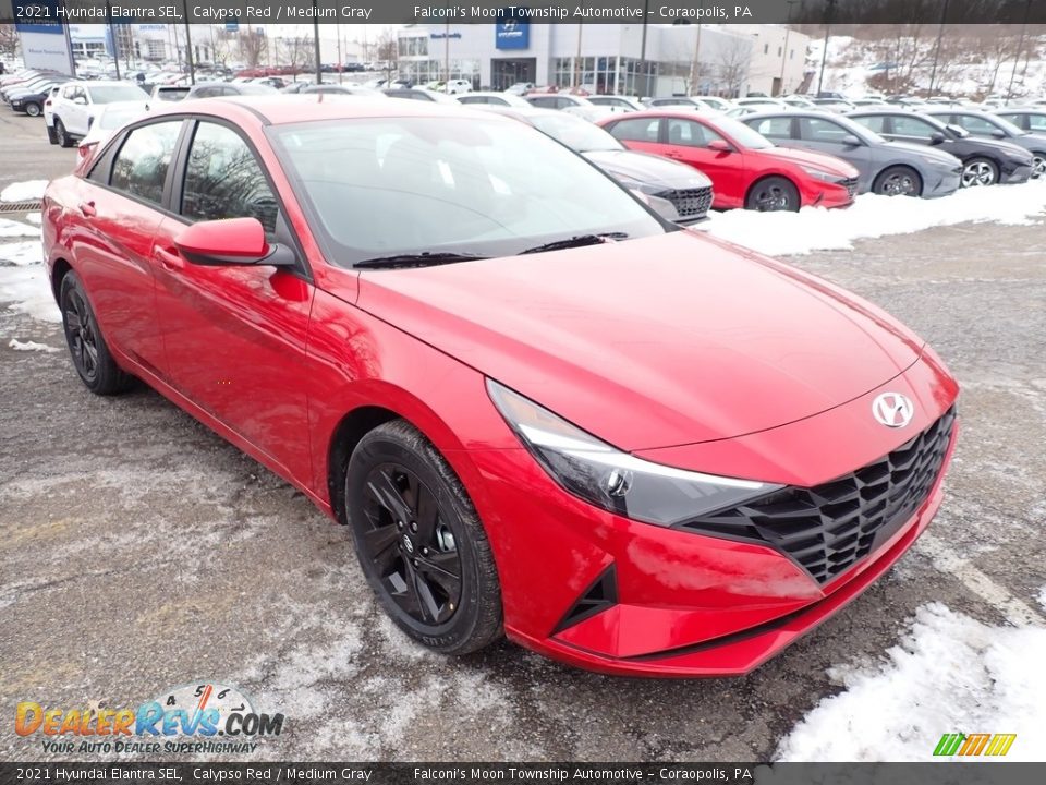 2021 Hyundai Elantra SEL Calypso Red / Medium Gray Photo #3