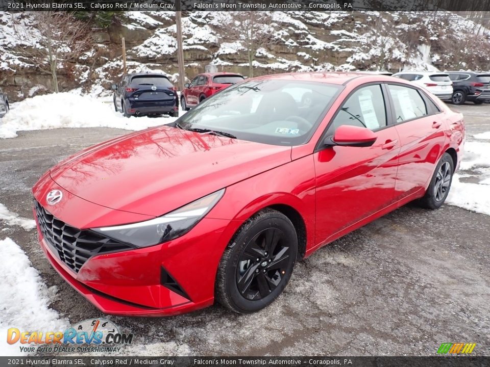 2021 Hyundai Elantra SEL Calypso Red / Medium Gray Photo #5