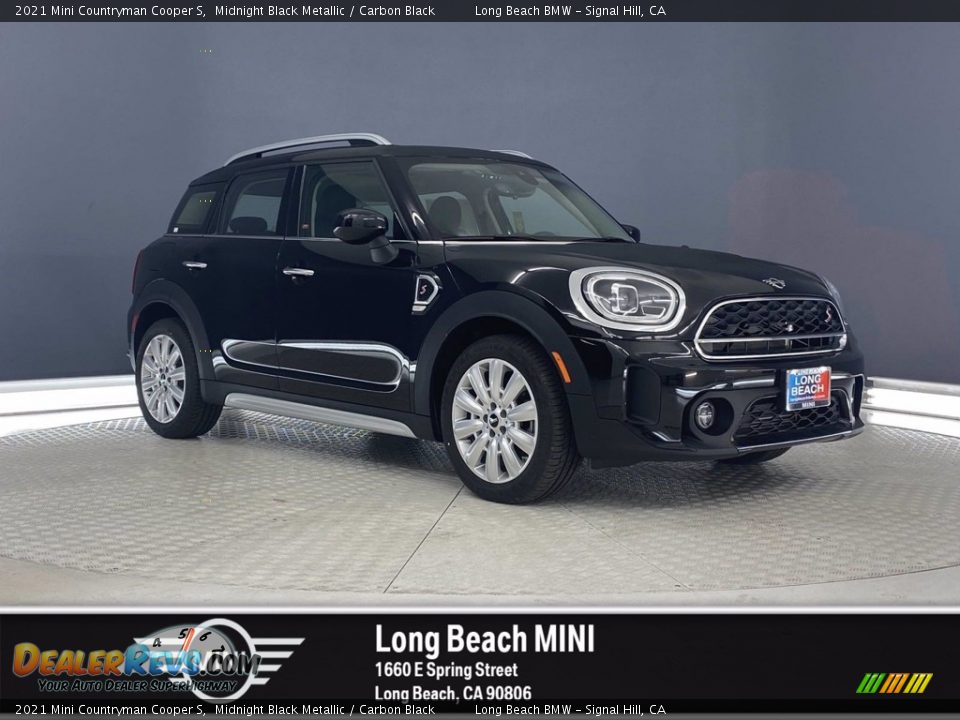 2021 Mini Countryman Cooper S Midnight Black Metallic / Carbon Black Photo #1