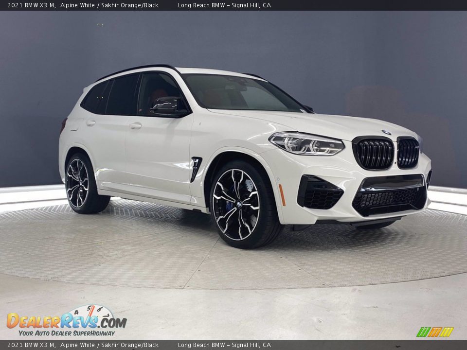 2021 BMW X3 M Alpine White / Sakhir Orange/Black Photo #1