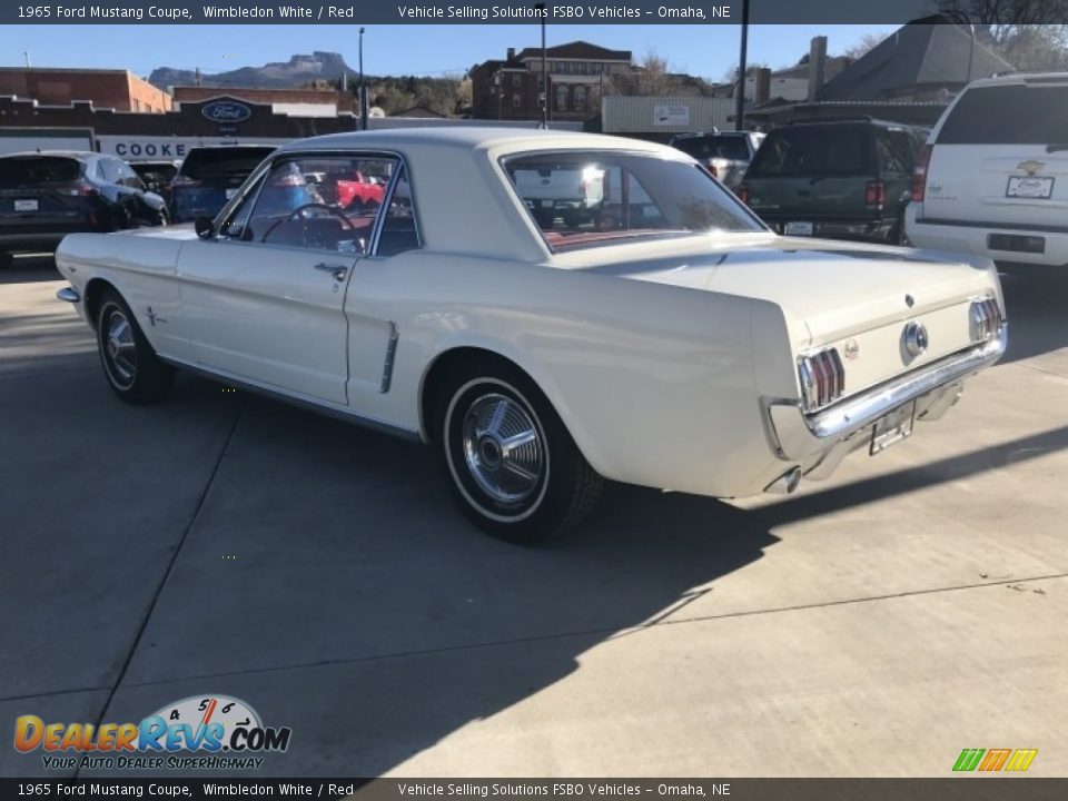 1965 Ford Mustang Coupe Wimbledon White / Red Photo #13