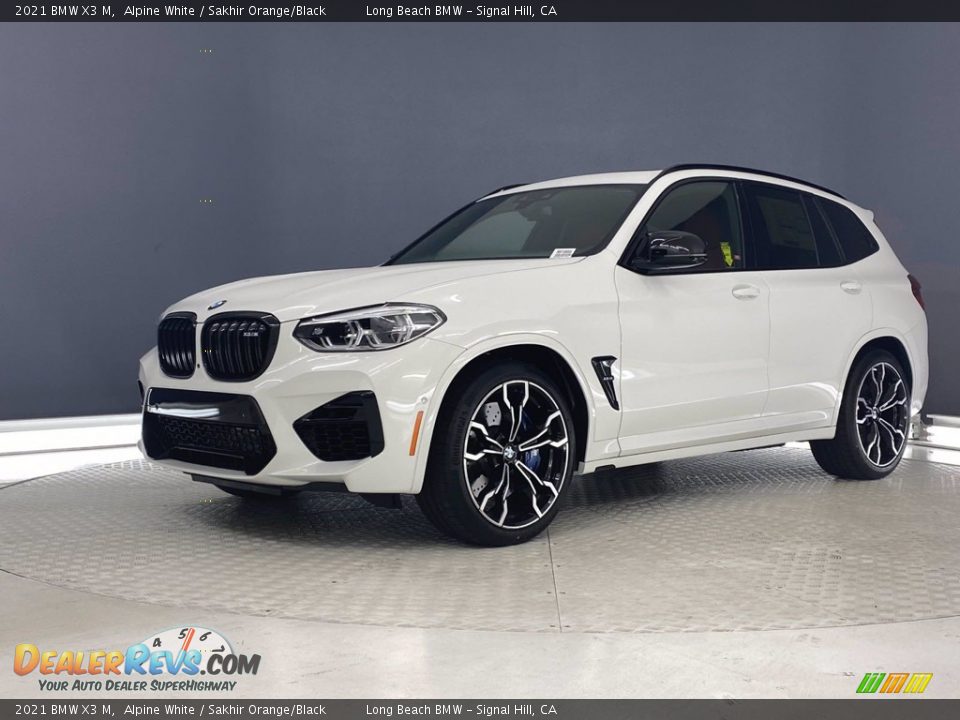 2021 BMW X3 M Alpine White / Sakhir Orange/Black Photo #7