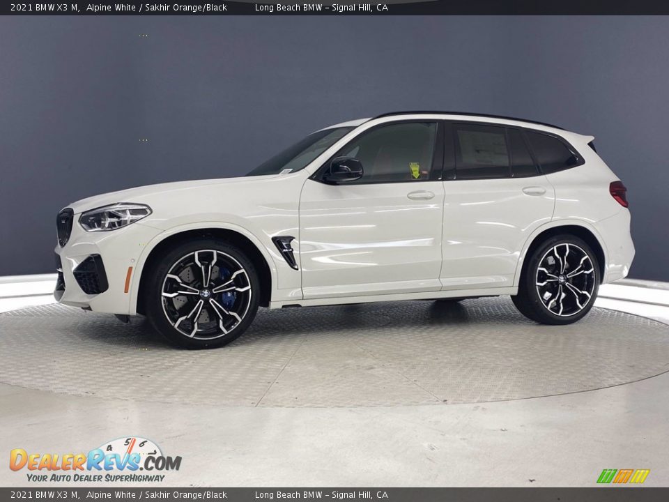 2021 BMW X3 M Alpine White / Sakhir Orange/Black Photo #8