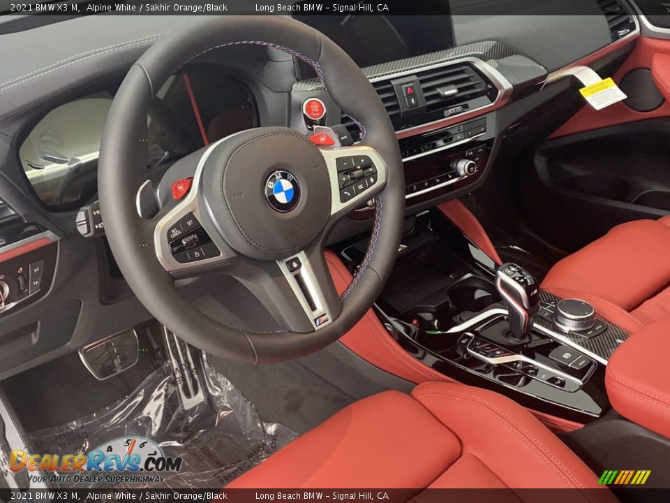2021 BMW X3 M Alpine White / Sakhir Orange/Black Photo #15