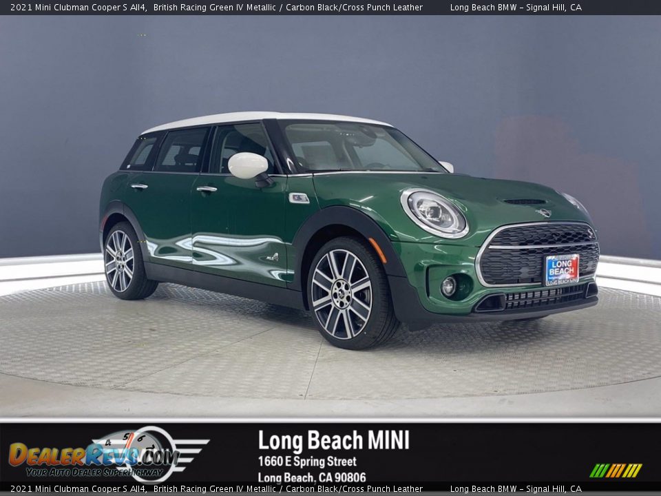 2021 Mini Clubman Cooper S All4 British Racing Green IV Metallic / Carbon Black/Cross Punch Leather Photo #1