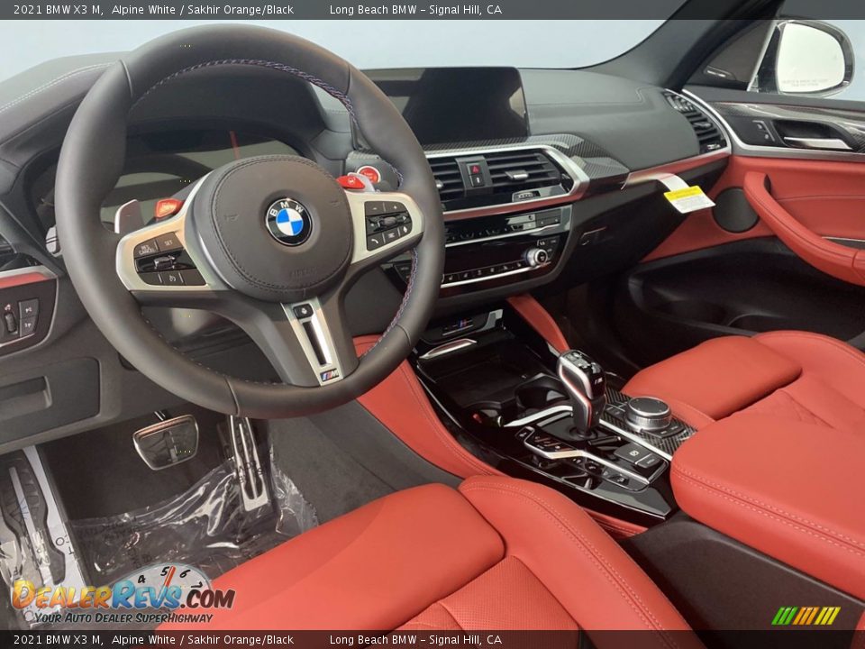 2021 BMW X3 M Alpine White / Sakhir Orange/Black Photo #16