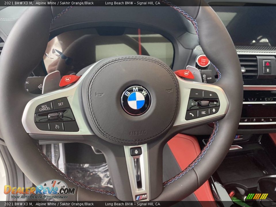 2021 BMW X3 M Alpine White / Sakhir Orange/Black Photo #17