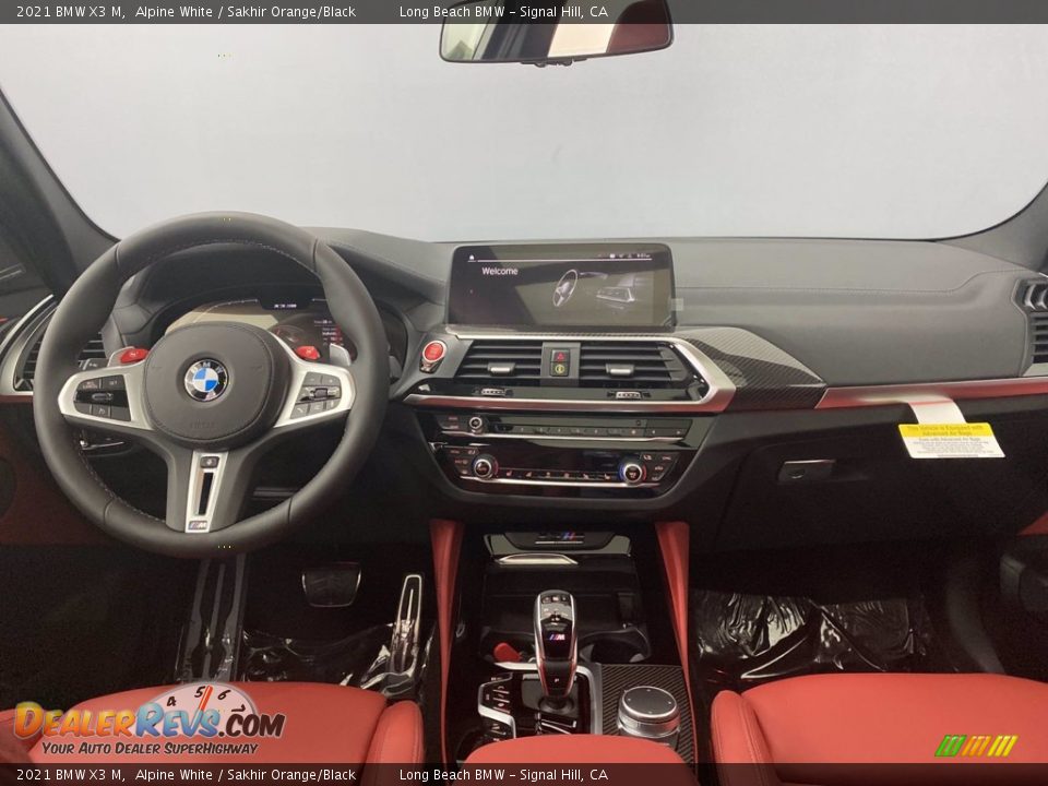 2021 BMW X3 M Alpine White / Sakhir Orange/Black Photo #20